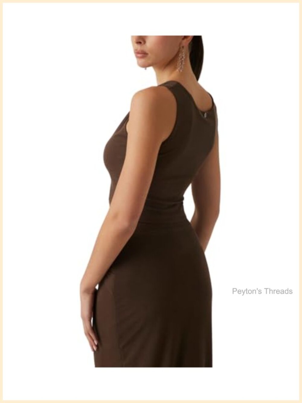Satin Midi Dress Adjustable Spaghetti Strap Cowl Neck Slim Fit
